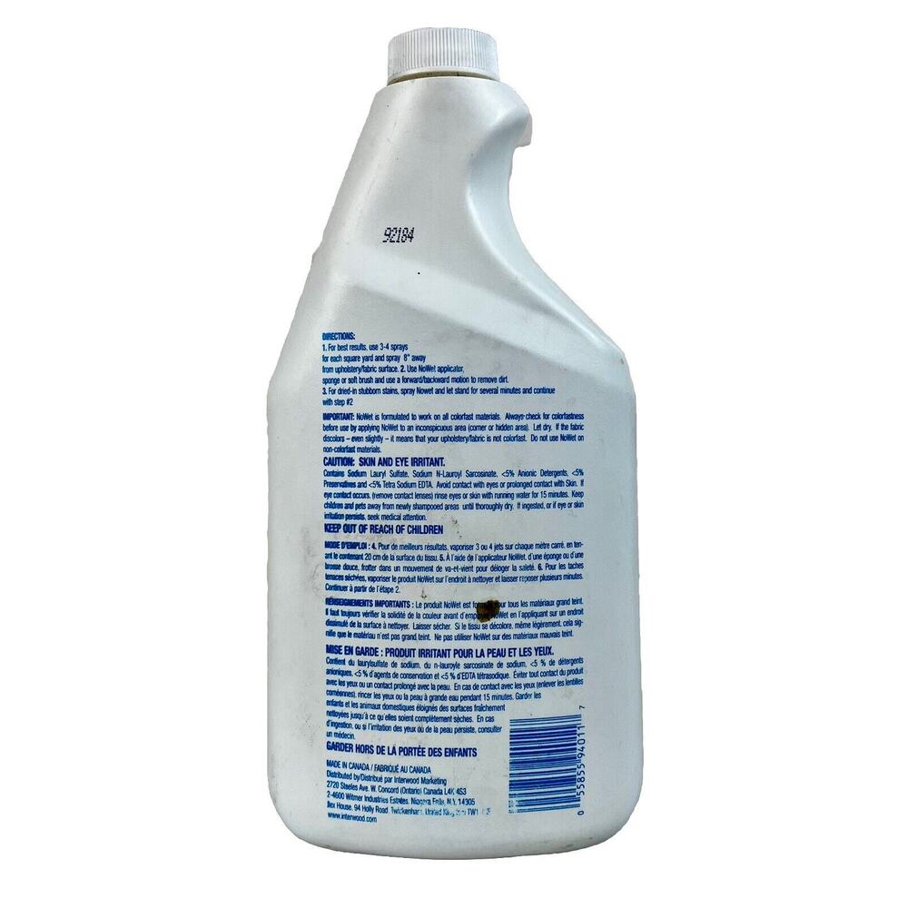 Vintage Original NoWet Wonder Foam Carpet Upholstery Cleaner Sz 26 Oz NEW SEALED - Picture 2 of 5